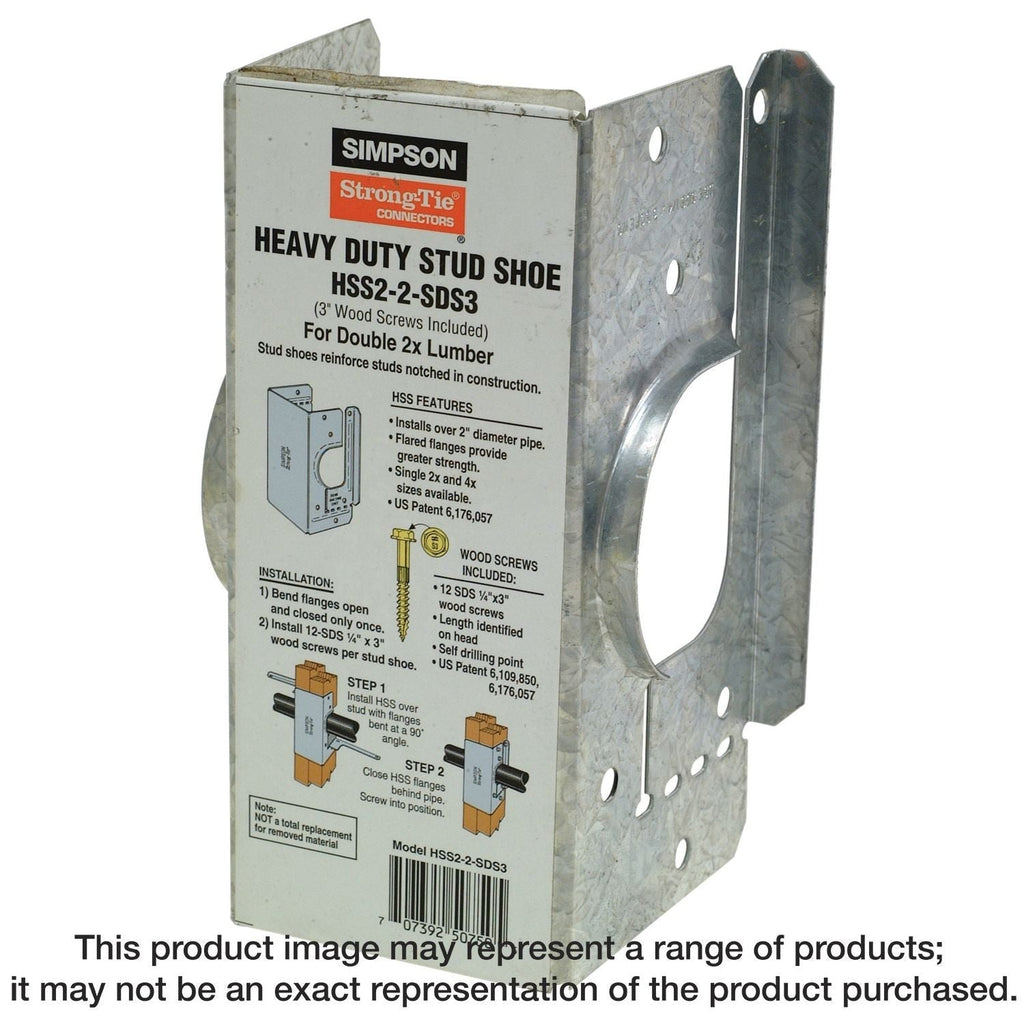 Simpson Strong-Tie HSS2-2-SDS3 HSS Galvanized Stud Shoe for Double 2x, with Strong-Drive SDS Screws