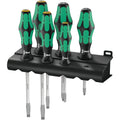 Wera 334/355 Sk/6 Screwdriver Set Kraftform Plus Lasertip And Rack, 6-Pieces