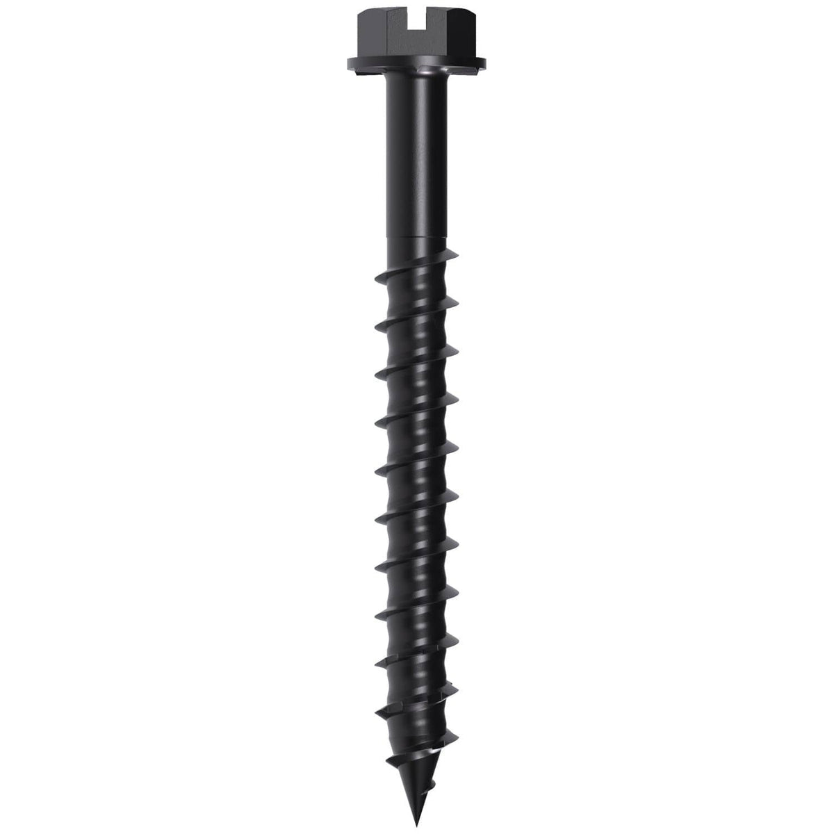 Simpson Strong-Tie TNTBL25214H Titen Turbo, 1/4-in. x 2-1/4-in. Hex-Head Concrete and Masonry Screw, Black, 100-Pack