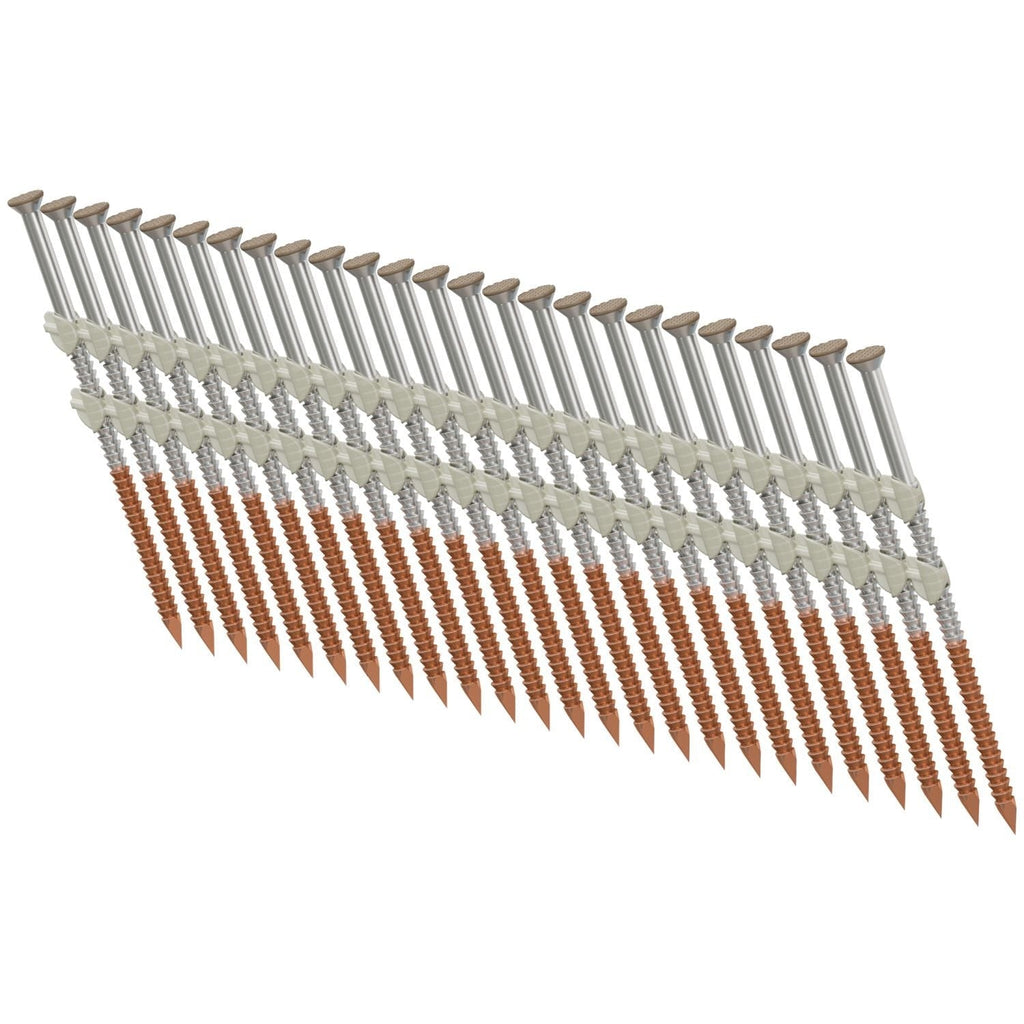 Simpson Strong-Tie S10A325KJT 20–22° Plastic Strip, Casing Head, Ring-Shank Nail, 3-1/4-in. x 10 ga. Tan, 1000-Pack