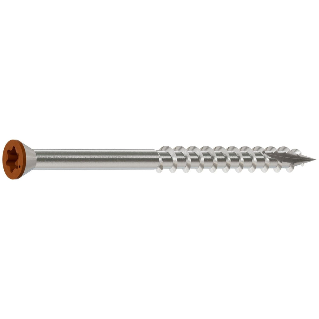 Simpson Strong-Tie T07225FT70TN04 Trim-Head Screw, 6-Lobe Drive, #7 x 2-1/4-in. T-15 Type 316, Tan 04, 70-Pack