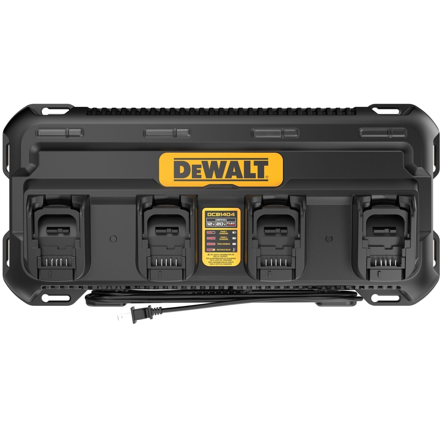 DeWALT DCB1404 4-Amp 4-Battery Simultaneous Multiport Battery Charger for 12V/20V/FlexVolt