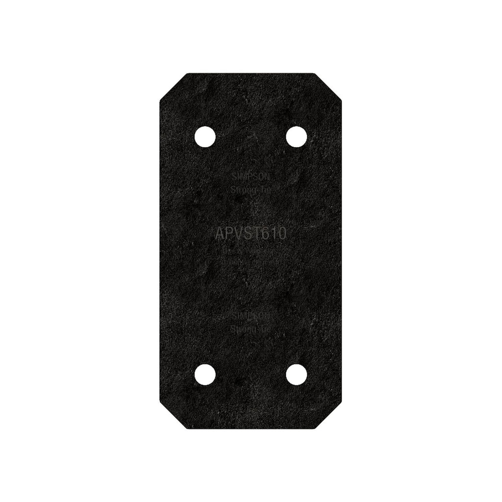Simpson Strong-Tie APVST610 Outdoor Accents Avant Collection 5-in. x 9-3/4-in. ZMAX, Black Powder-Coated Strap for 6x