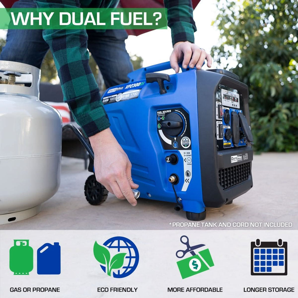 DuroMax XP2300iH 2,300-Watt 80cc Dual Fuel Digital Inverter Hybrid Portable Generator