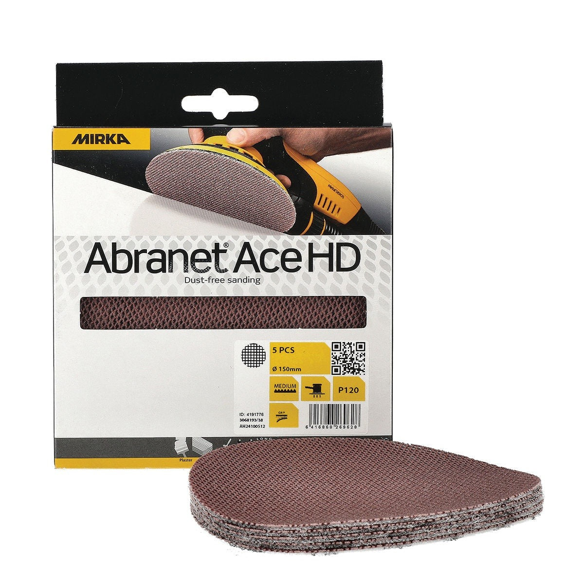 Mirka Abranet Ace HD 6-in. P40 Grip Net Sanding Disc, 25-Pack (AH-241-040)