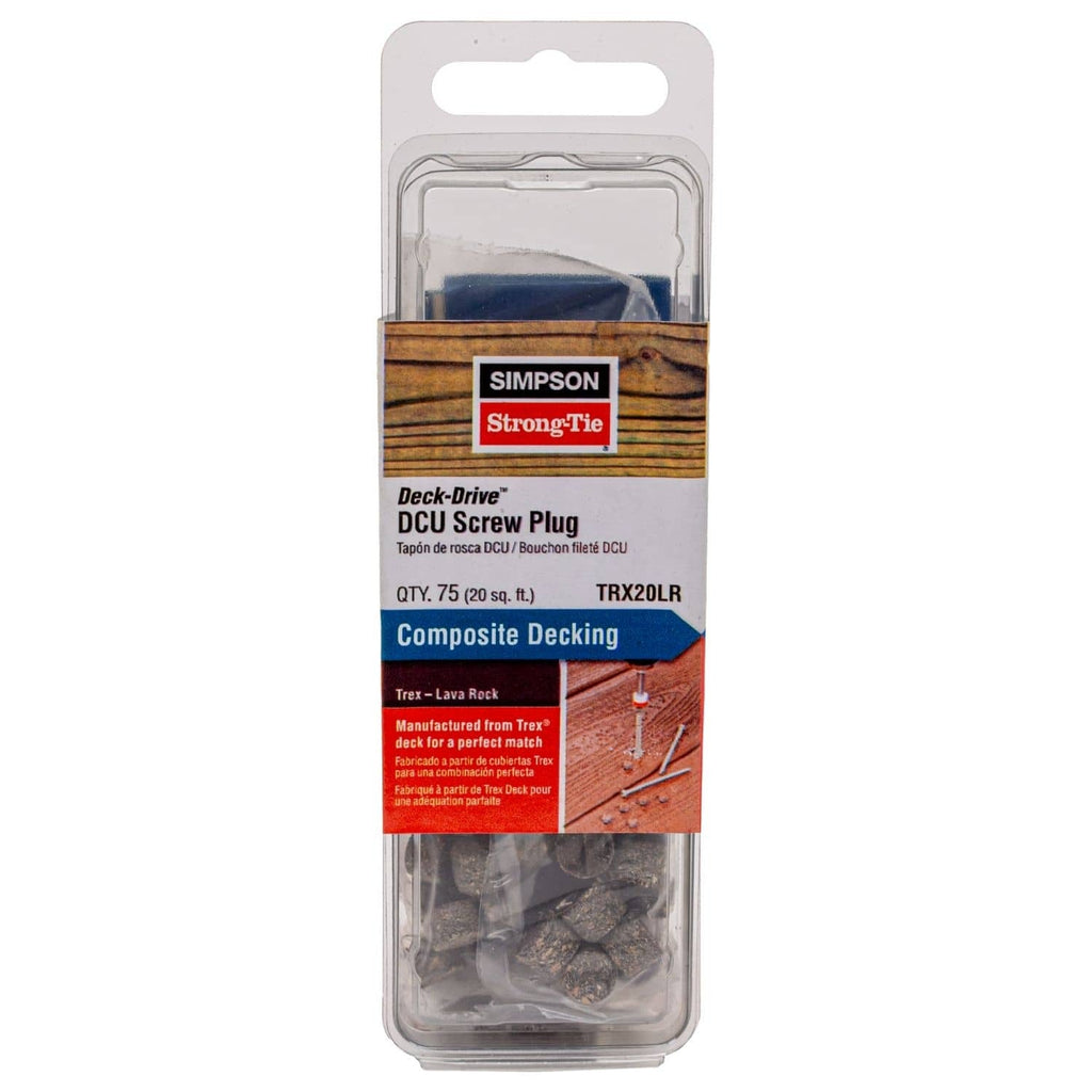 Simpson Strong-Tie TRX20LR Deck-Drive DCU Screw Plug, Trex Lava Rock, 75-Pack