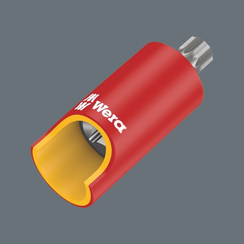 Wera 8760 B VDE Xzn Zyklop Bit Socket, Insulated, 3/8-in. Drive, For Multi-Point Socket Screws, M 12x59-mm.