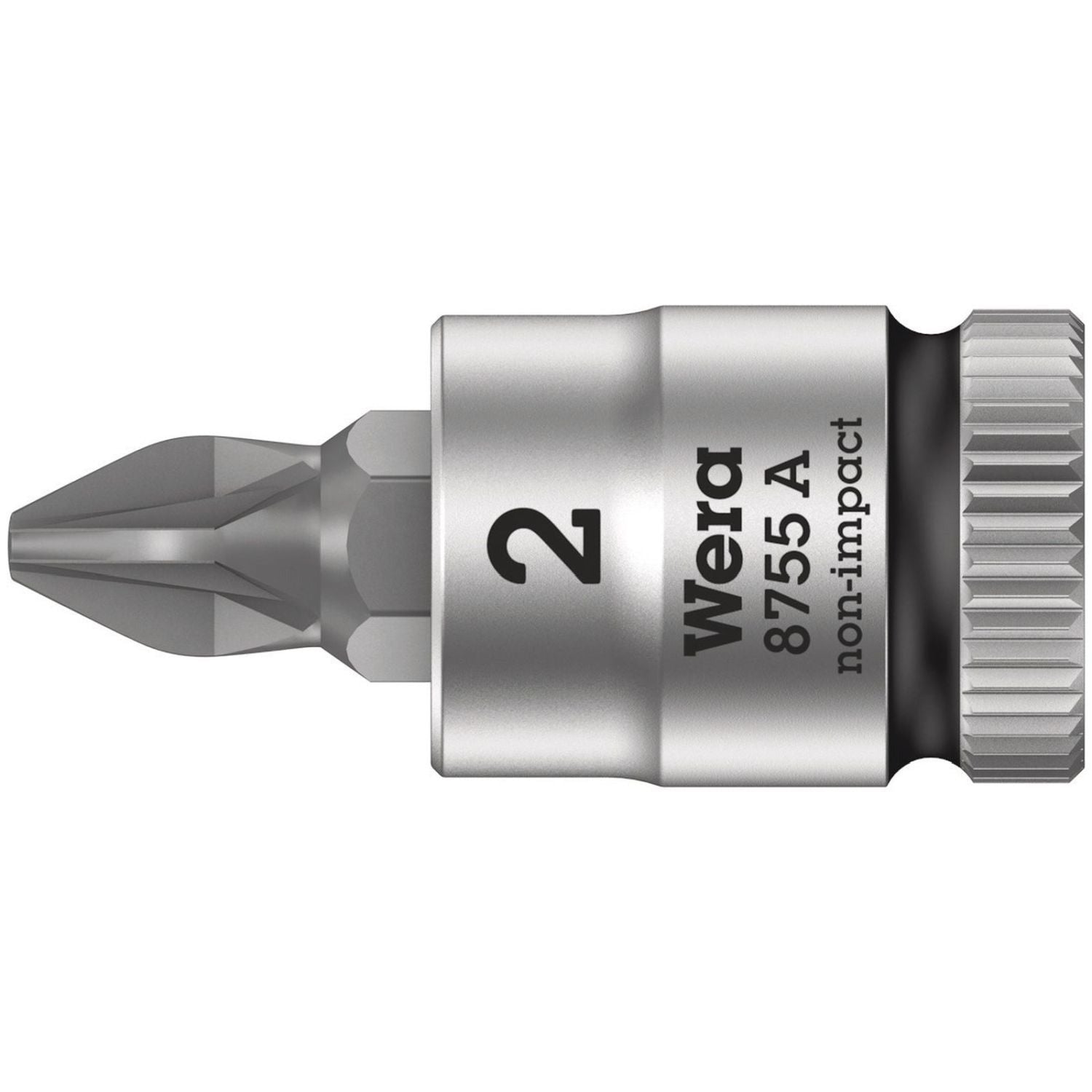 Wera 8755 A Pozidriv Zyklop Bit Socket, 1/4-in. Drive, Pz 2x28-mm.