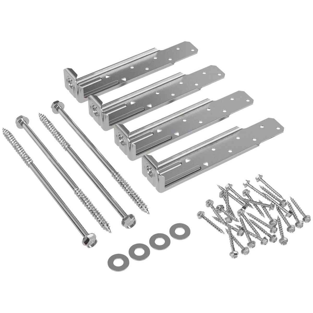 Simpson Strong-Tie DTT1SS-KT DTT1SS Stainless-Steel Deck Tension Tie Kit for 2x with Screws, 4-Pack