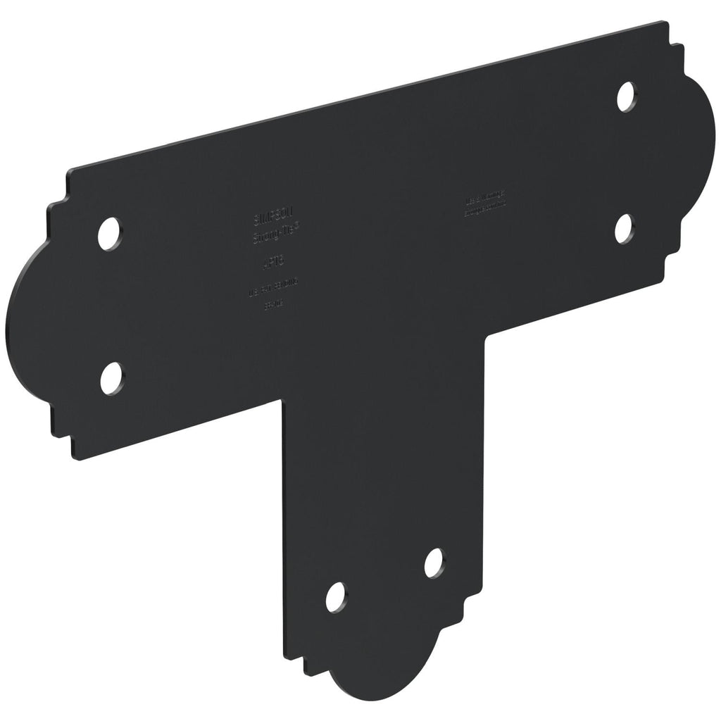 Simpson Strong-Tie APT6 Outdoor Accents Mission Collection ZMAX, Black Powder-Coated T Strap for 6x6