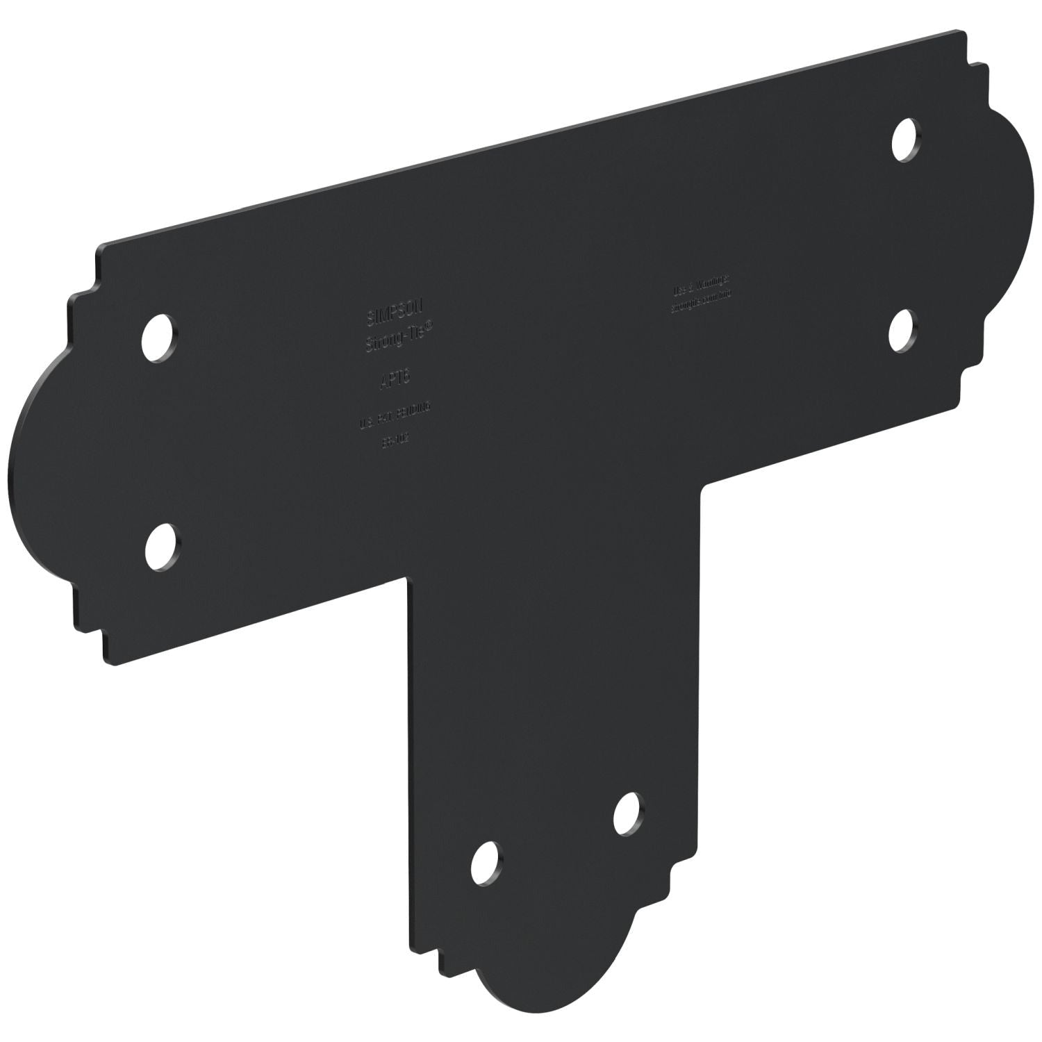 Simpson Strong-Tie APT6 Outdoor Accents Mission Collection ZMAX, Black Powder-Coated T Strap for 6x6