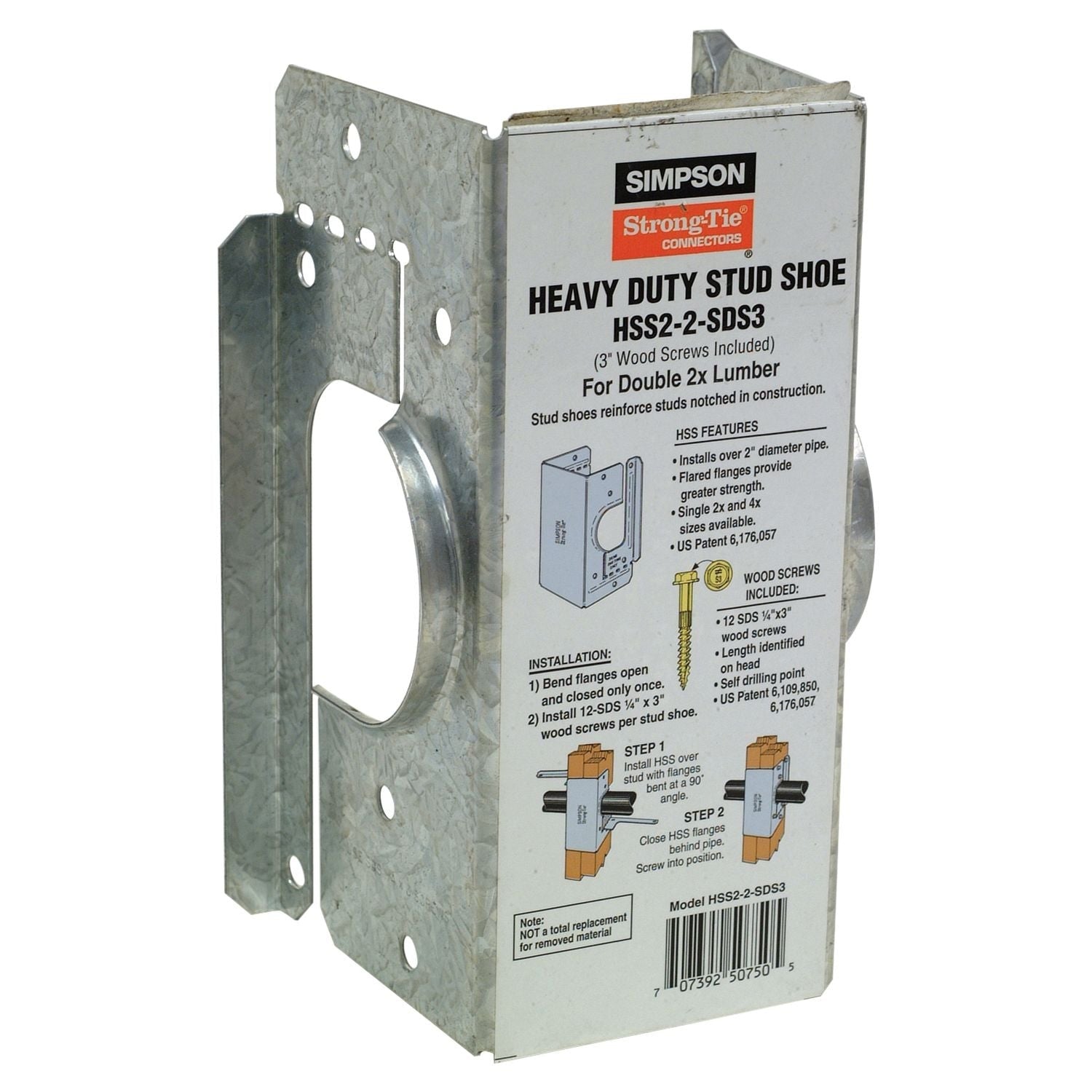 Simpson Strong-Tie HSS2-2-SDS3 HSS Galvanized Stud Shoe for Double 2x, with Strong-Drive SDS Screws