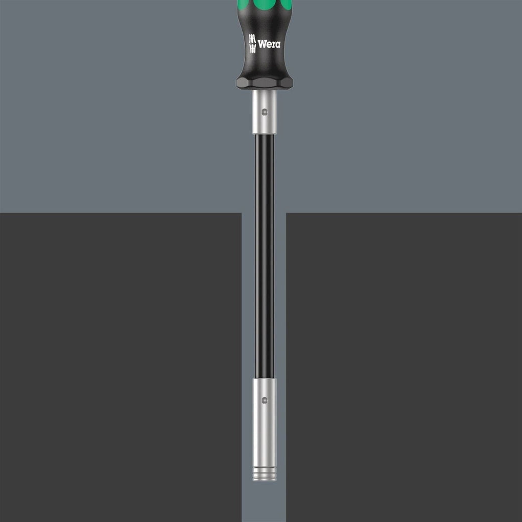 Wera 393 S Bitholding Screwdriver Extra Slim With Flexible Shaft, 1/4-in.x173.5-mm.