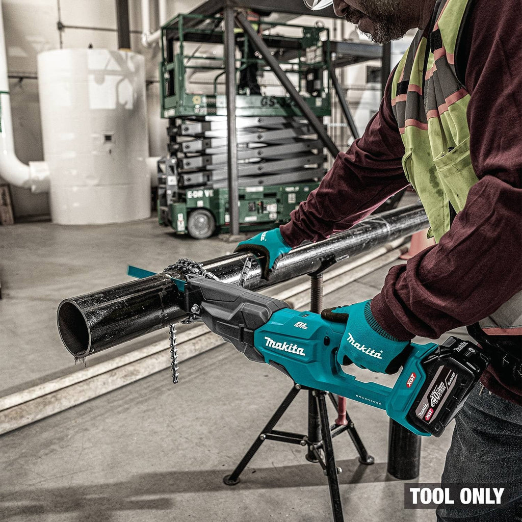 Makita GRJ03Z 40V max XGT Brushless Recipro Pipe Saw w/ Chain Vise, Tool Only