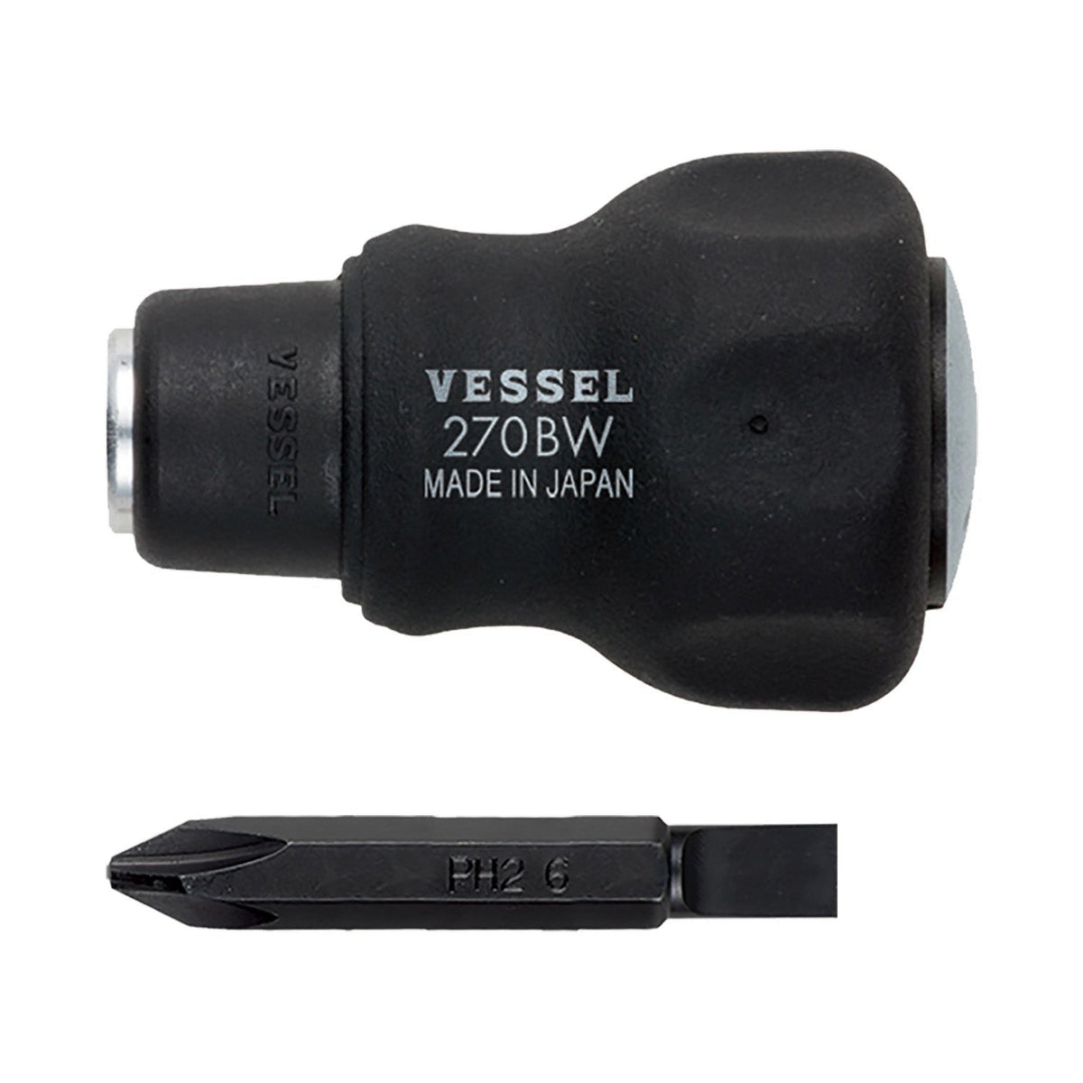 Vessel 270BW62 Cushion Stubby Interchangeable Screwdriver