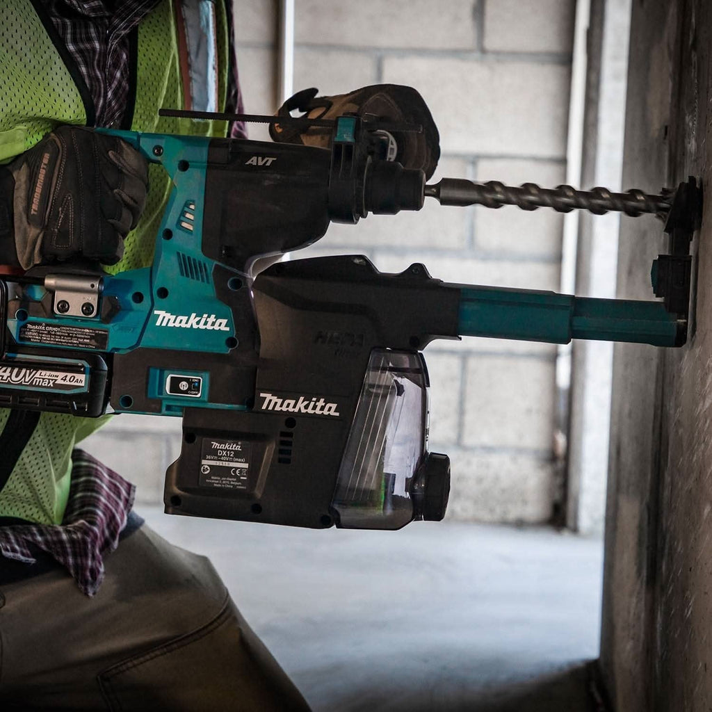 Makita GRH01M1W 40V max XGT Brushless Cordless 1-1/8" SDS-PLUS AVT Rotary Hammer Kit w/ Dust Extractor, AFT, AWS Capable (4.0Ah)
