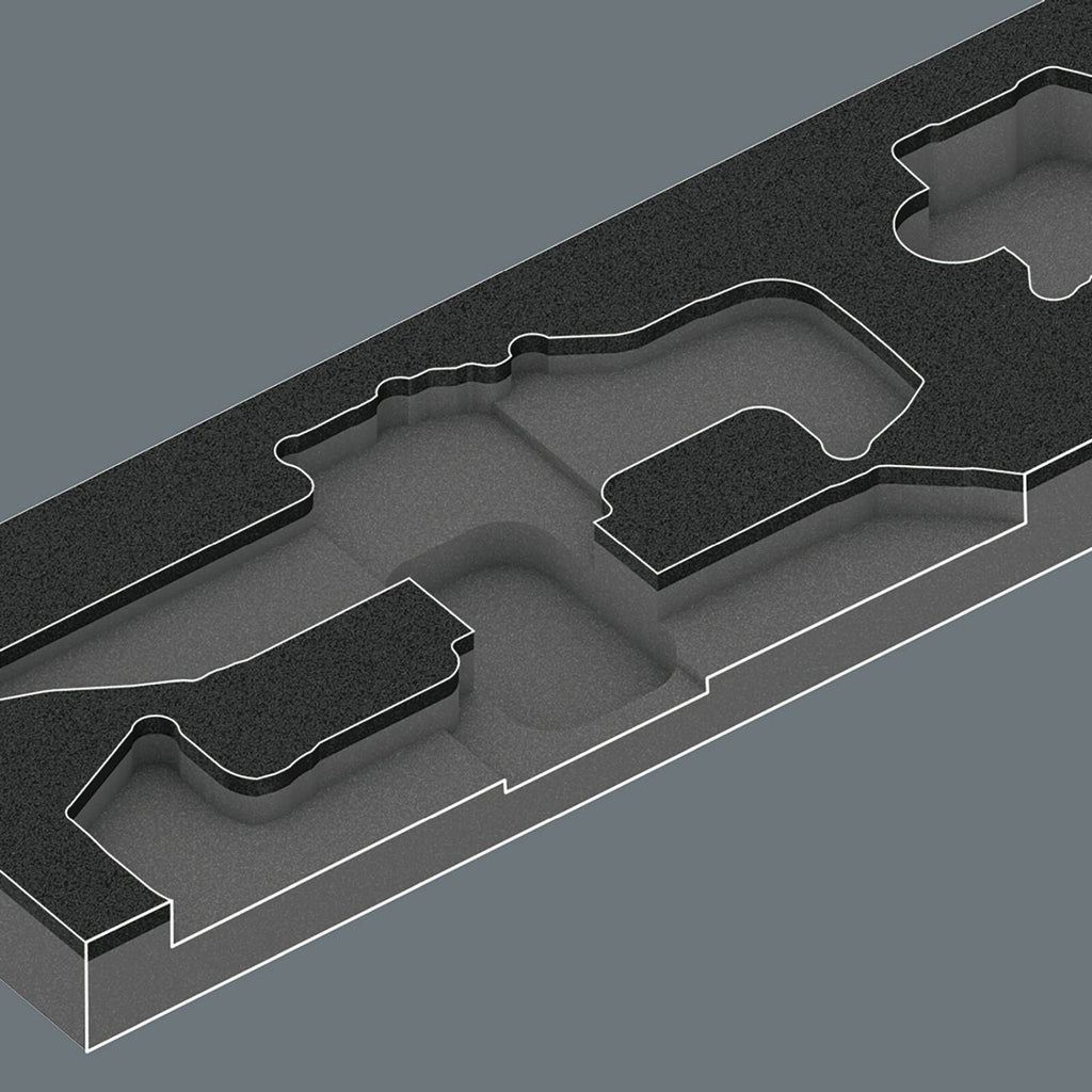 Wera 9840 Foam Insert L-Key Set 1, Empty, 172x30x392-mm.