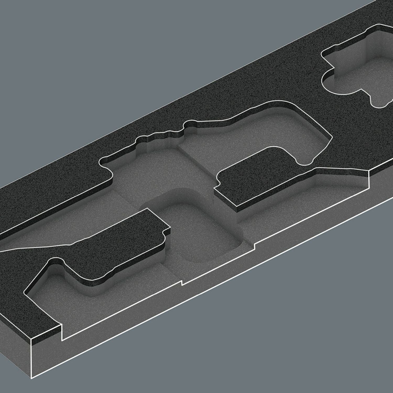 Wera 9840 Foam Insert L-Key Set 1, Empty, 172x30x392-mm.