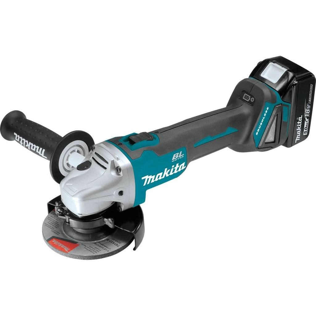 Makita XAG04T 18V LXT Lithium-Ion Brushless Cordless 4-1/2"Â / 5" Cut-Off/Angle Grinder Kit (5.0Ah)