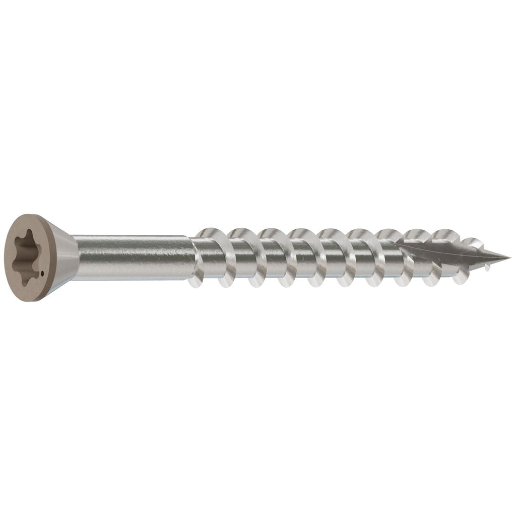 Simpson Strong-Tie T07162FT70GR01 Trim-Head Screw, 6-Lobe Drive, #7 x 1-5/8-in. T-15 Type 316, Gray 01, 70-Pack