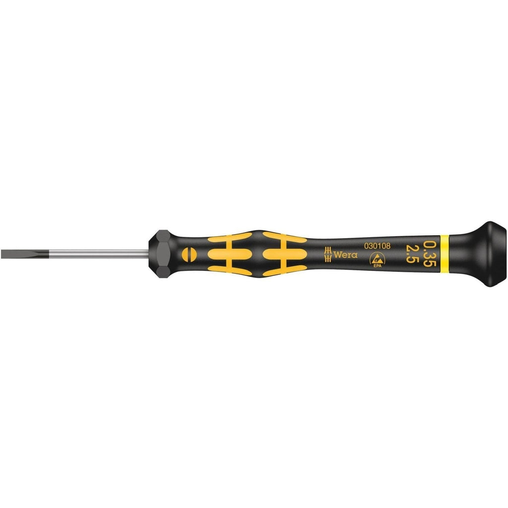 Wera 1578 A Esd Kraftform Micro Screwdriver For Slotted Screws, 0.35x2.5x40-mm.