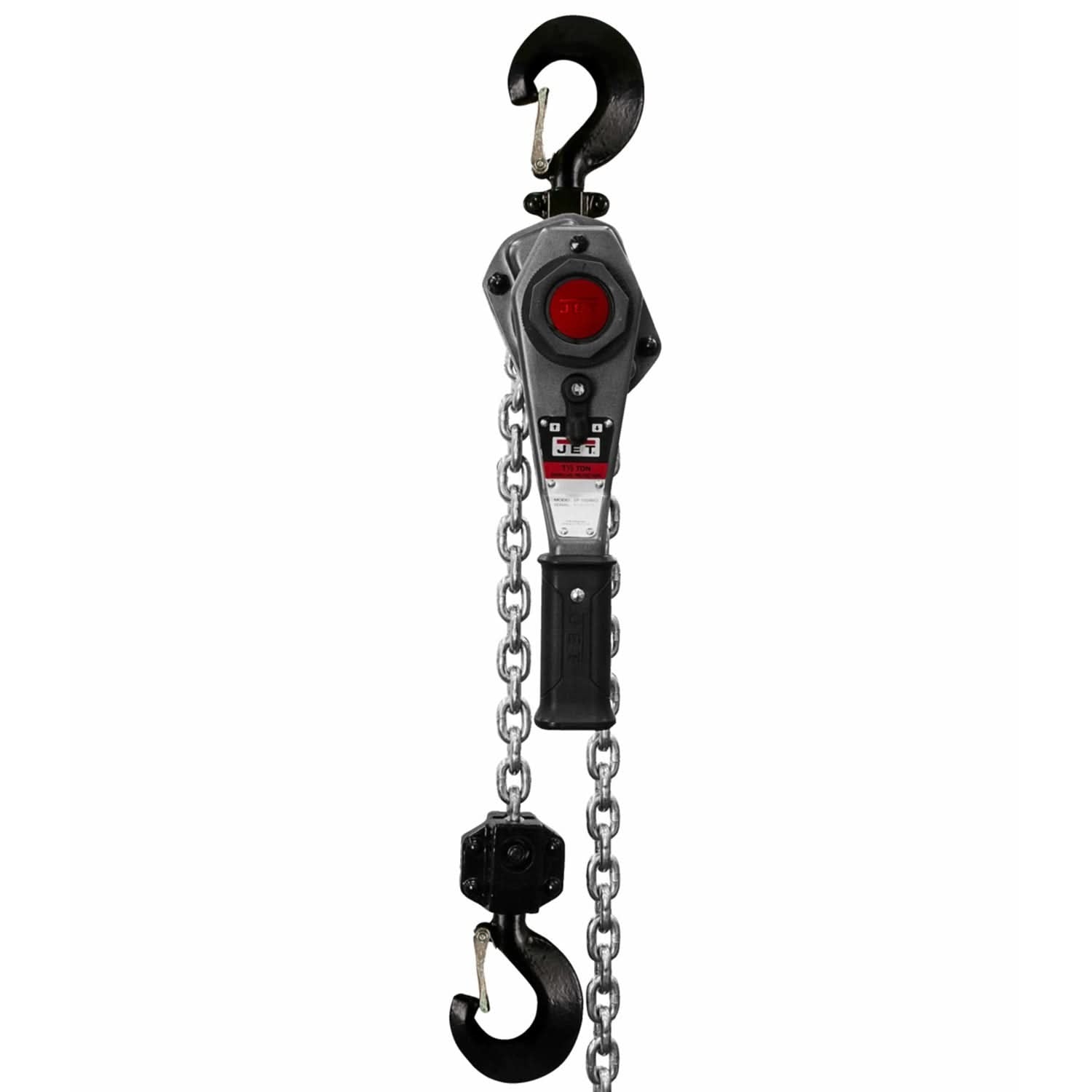 Jet 376803 JLH Series 1-1/2 Ton Lever Hoist 20-Foot Lift with Overload Protection & Shipyard Hooks