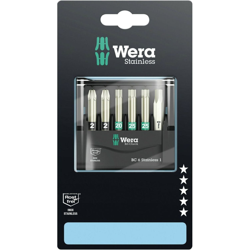Wera Bit-Check 6 Stainless 1 SB, 6-Pieces