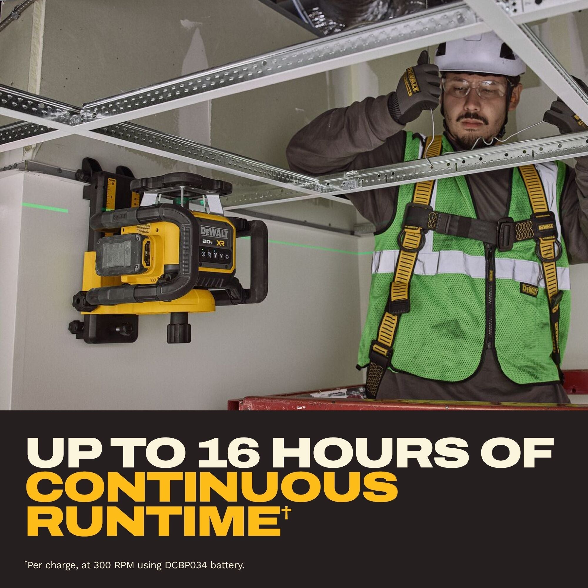 DEWALT 20V MAX XR Green Rotary Laser Framer Powerstack 1.7Ah Kit (DCLE35121GE1F)