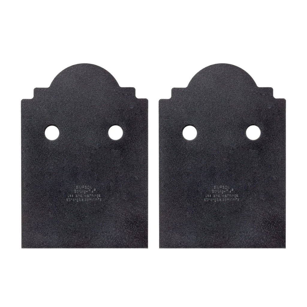 Simpson Strong-Tie APB66DSP Outdoor Accents Mission Collection ZMAX, Black Post Base Side Plate for 6x, 2-Pack