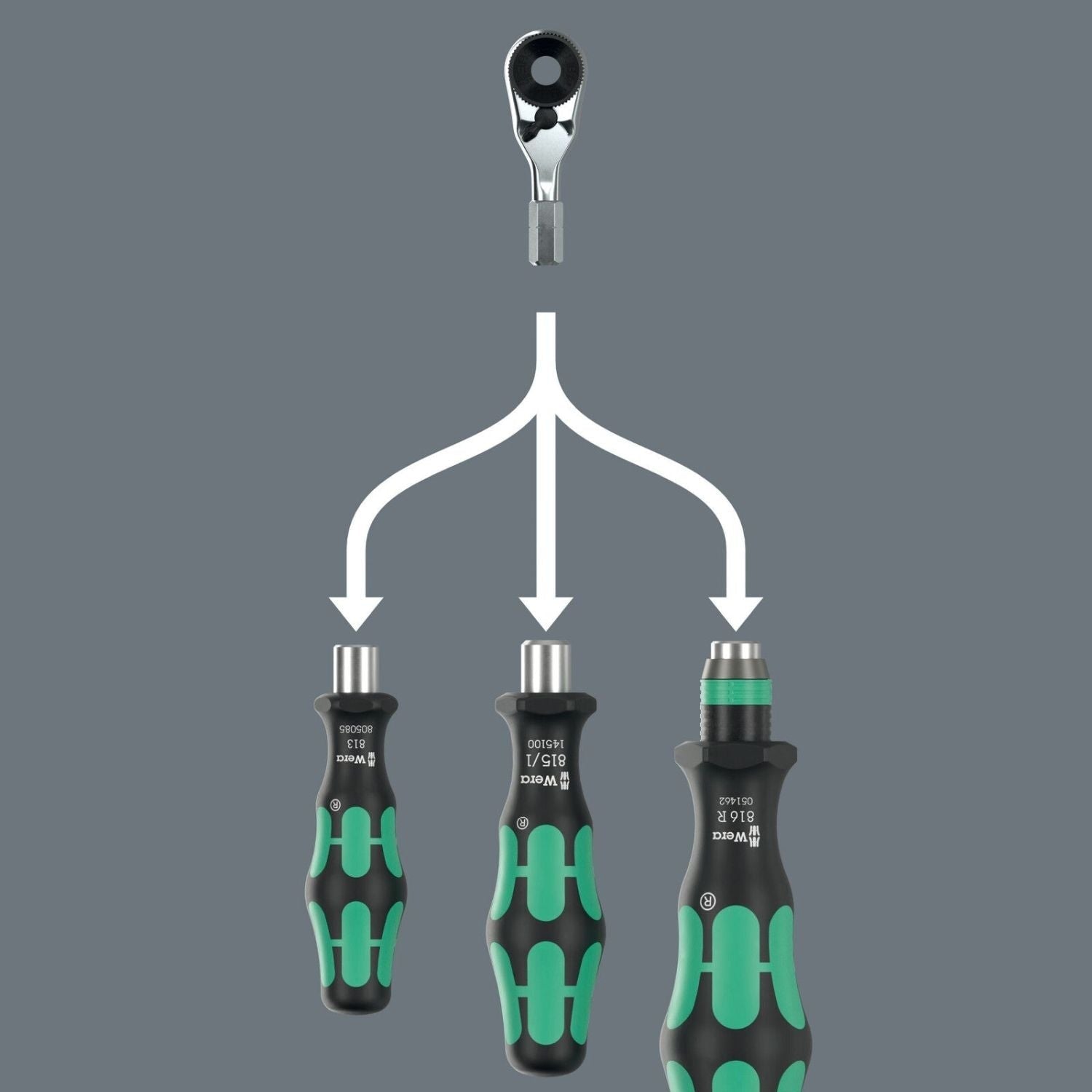 Wera 8011 Zyklop Mini 4 Bit Ratchet, 1/4-in., 1/4-in.x50-mm.
