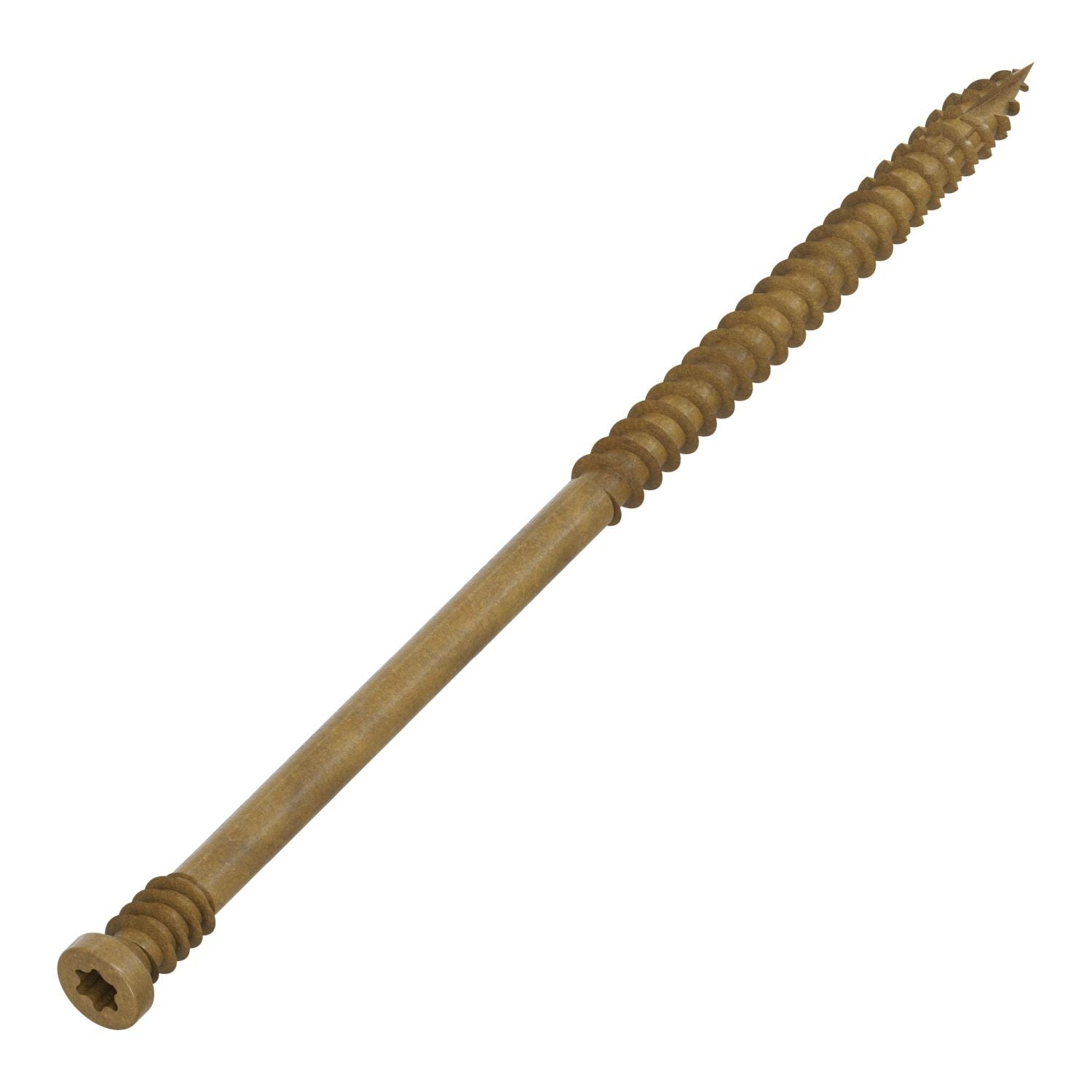 Simpson Strong-Tie FT09400MB Finish Trim Screw, #9 x 4-in. T15, Trim-Head, Quik Guard, Tan, 1000-Pack
