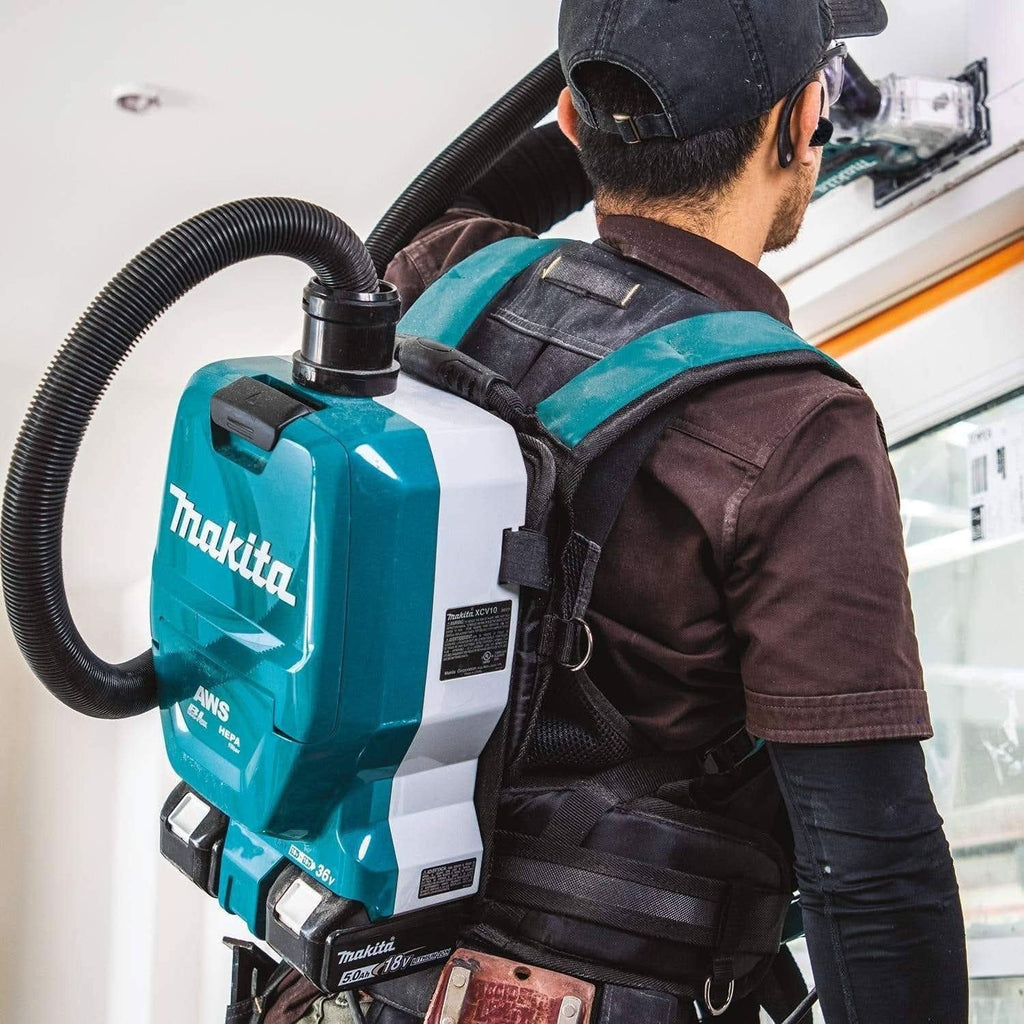 Makita XCV10PTX 36V (18V X2) LXT Brushless 1/2 Gallon HEPA Filter Backpack Dry Dust Extractor Kit, AWS Capable (5.0Ah)