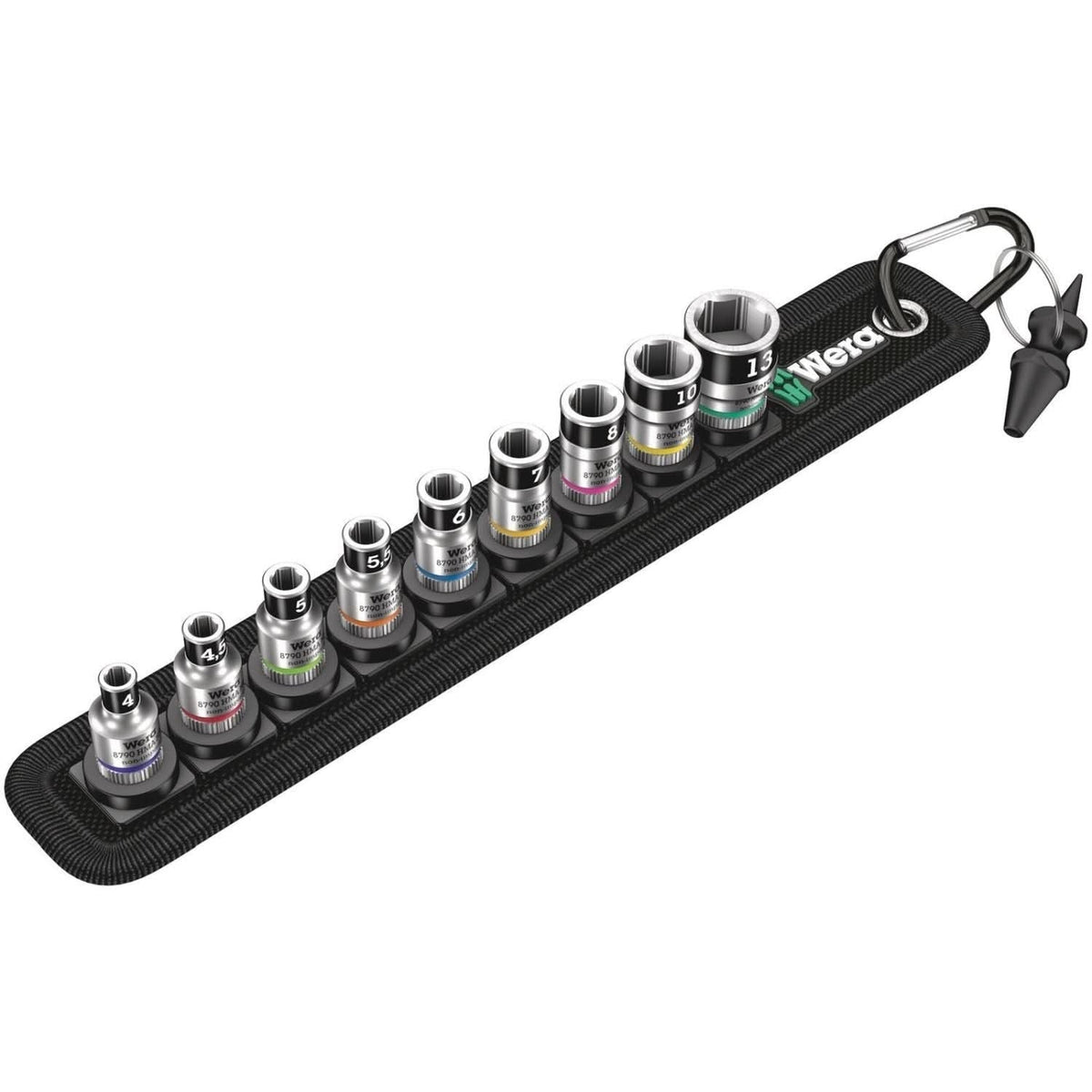 Wera Belt A 1 Zyklop Socket Set With Holding Function, 1/4-in. Drive, 10-Pieces