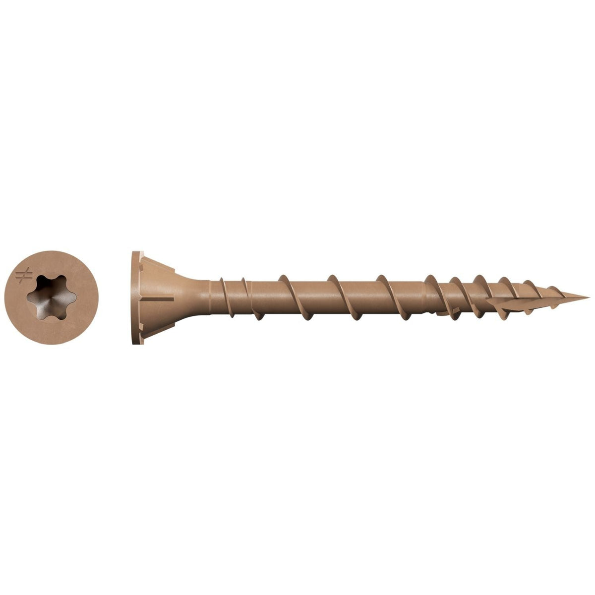 Simpson Strong-Tie Deck-Drive DSV Wood Collated Screw, #8 x 1-5/8-in. T25 6-Lobe, Tan, 2000-Pack (DSVT158S)