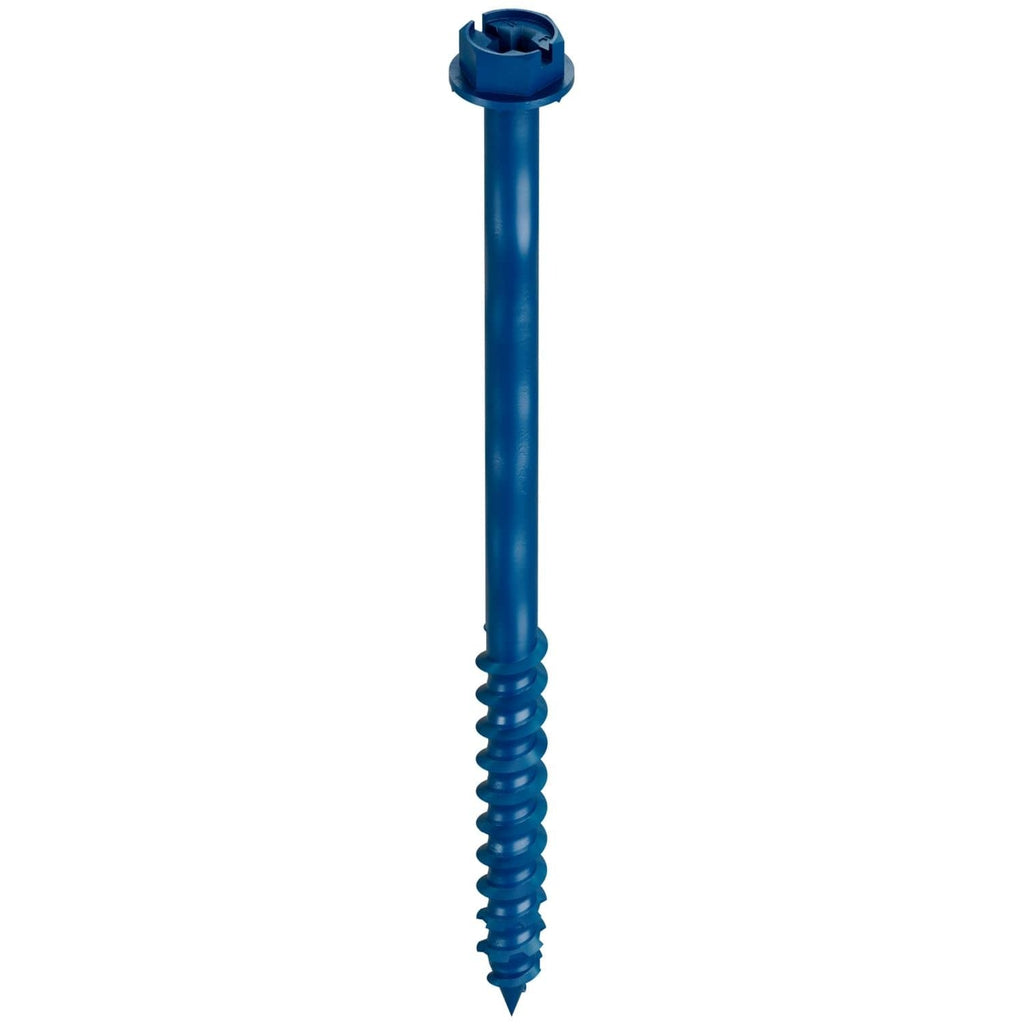 Simpson Strong-Tie TNT25400H Titen Turbo, 1/4-in. x 4-in. Hex-Head Concrete and Masonry Screw, Blue, 100-Pack