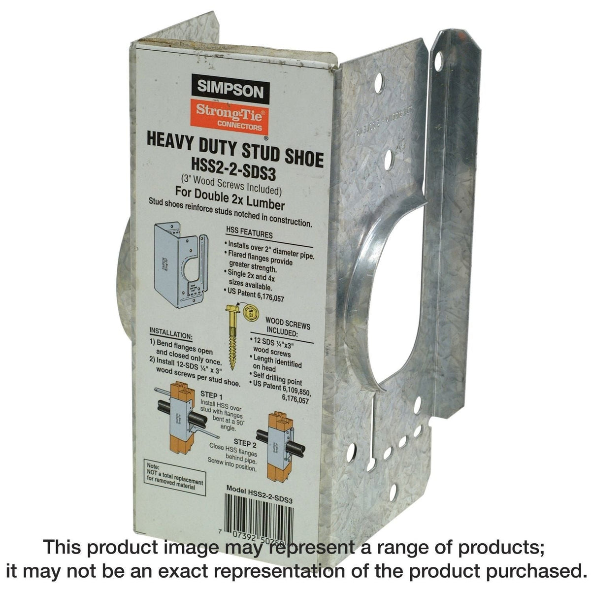 Simpson Strong-Tie HSS2-2-SDS3 HSS Galvanized Stud Shoe for Double 2x, with Strong-Drive SDS Screws