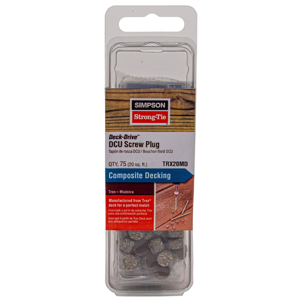 Simpson Strong-Tie TRX20MD Deck-Drive DCU Screw Plug, Trex Madeira, 75-Pack