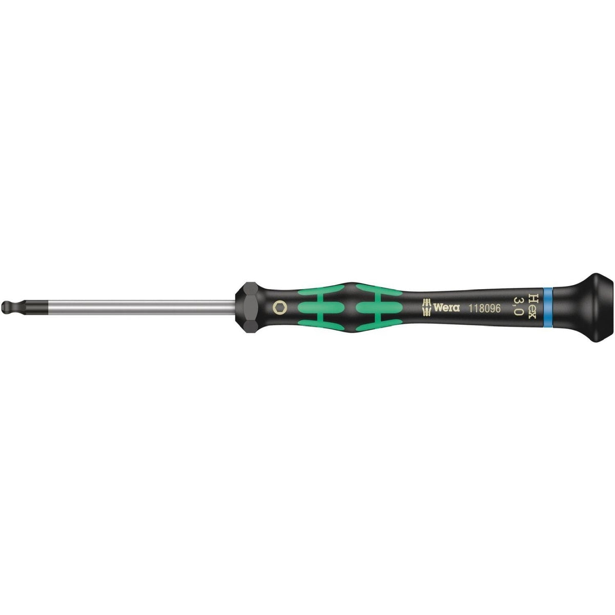 Wera 2052 Ball End Hexagon Screwdriver For Electronic Applications, 3x60-mm.