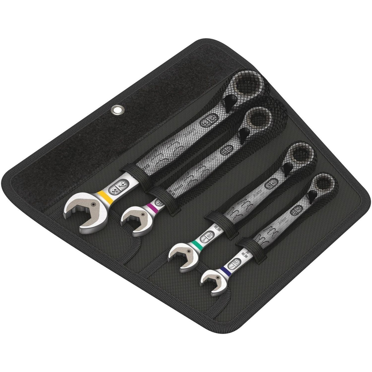Wera 6001 Joker Switch 4 Imperial Set 1 Ratcheting Combination Wrenches Set, Imperial, 4-Pieces