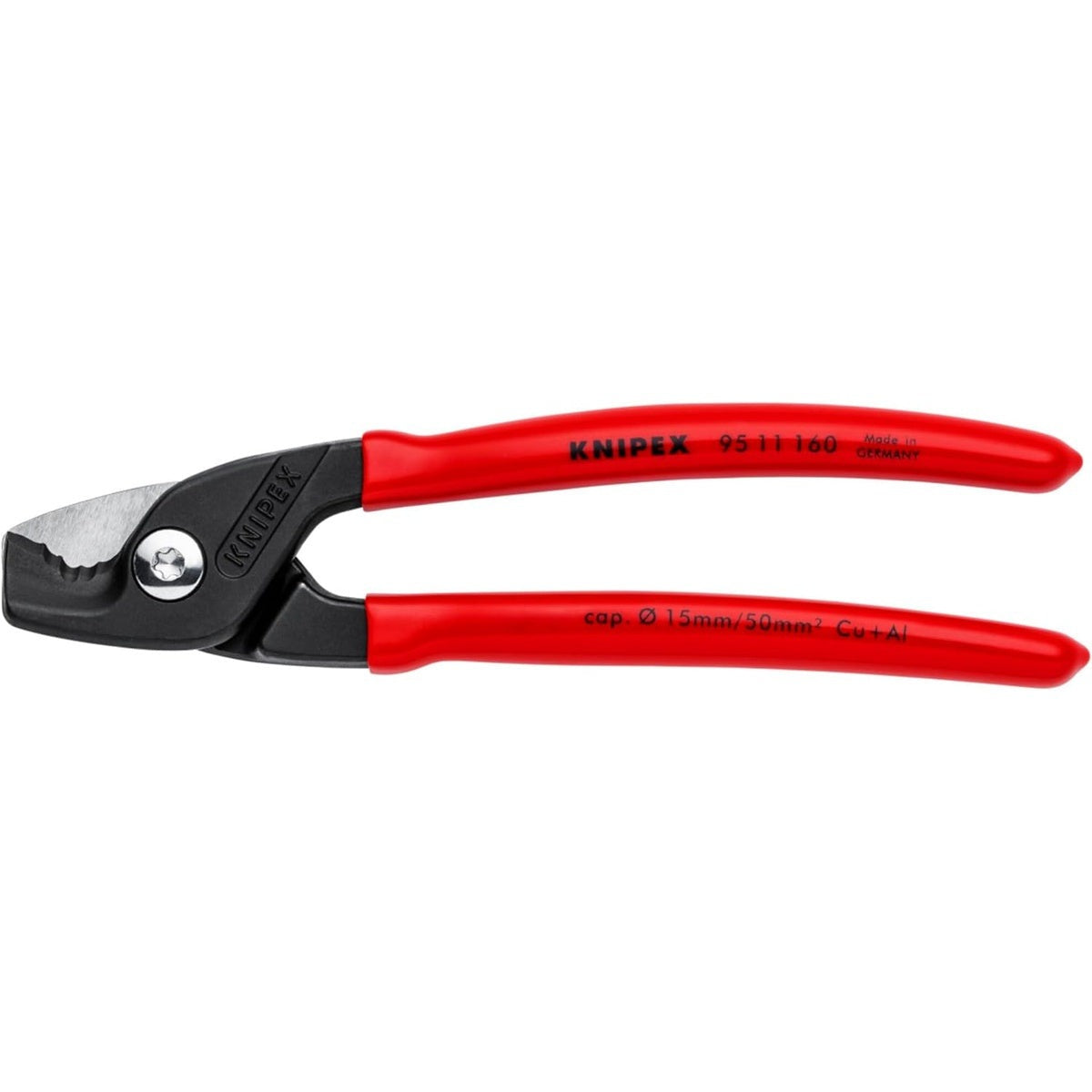 Knipex 6-1/4 in. StepCut Cable Shears with Plastic Coated Handles (95 11 160 SBA)