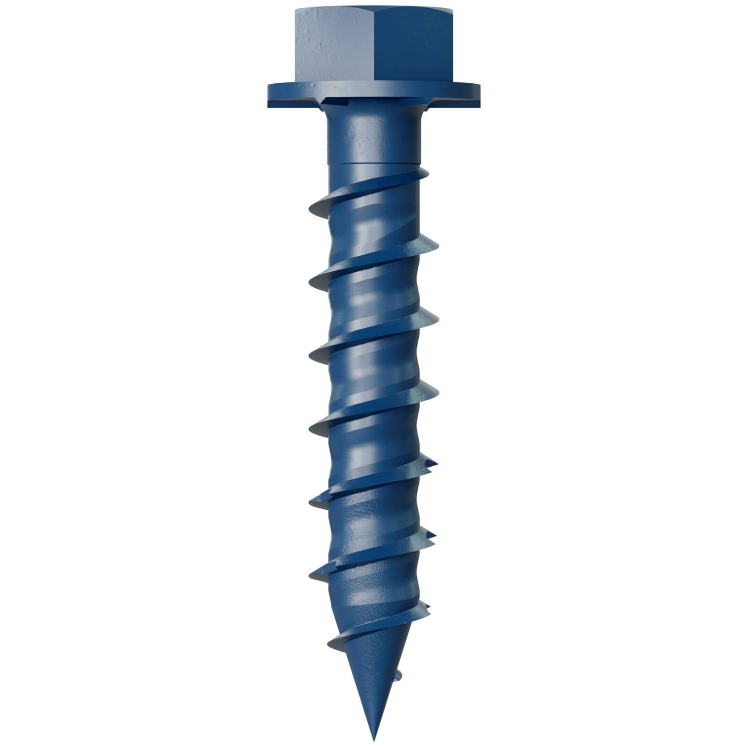 Simpson Strong-Tie TNT25114HC8 Titen Turbo, 1/4-in. x 1-1/4-in. Hex-Head Concrete and Masonry Screw, Blue, 8-Pack