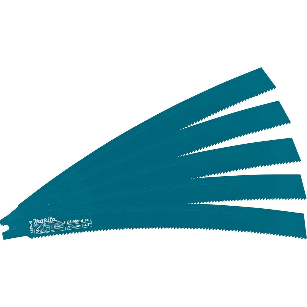 Makita E-26571 11-4/5-in. Curved Metal Pipe Cutting Recipro Saw Blade, 8-TPI, 5-Pack, GRJ03