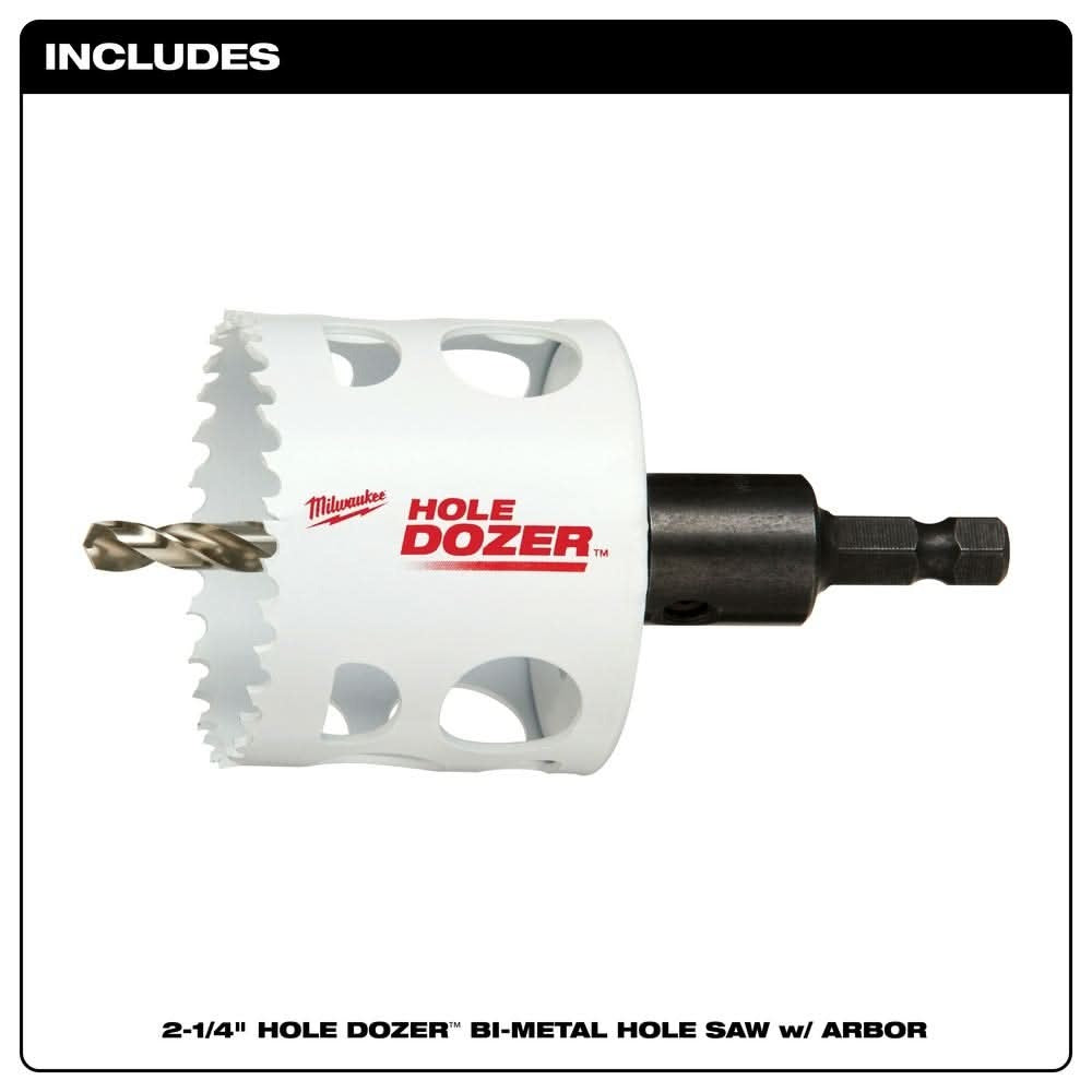 Milwaukee 49-56-9680 2-1/4-Inch Hole Dozer Bi-Metal Hole Saw with Arbor