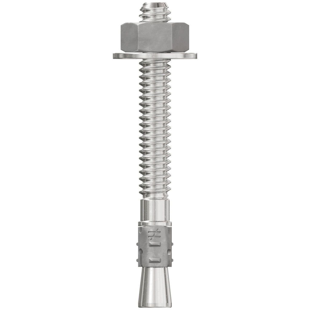Simpson Strong-Tie STB2-25214S4F100 Strong-Bolt 2, 1/4-in. x 2-1/4-in. Type 304 Stainless-Steel Wedge Anchor, Fully Assembled, 100-Pack