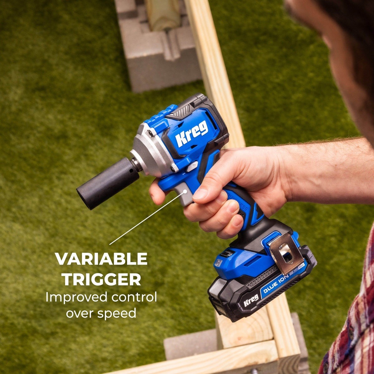 Kreg 20V Ionic Drive 3/8-in. Cordless Compact Impact Wrench, Tool Only (KPTCWR375B)
