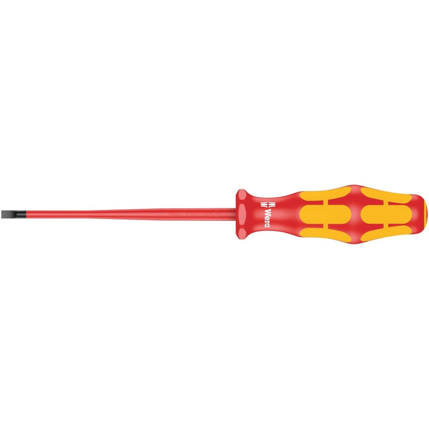 Wera 160 Is VDE Insulated Screwdriver With Reduced Blade Diameter For Slotted Screws, 0.6x3.5x100-mm.