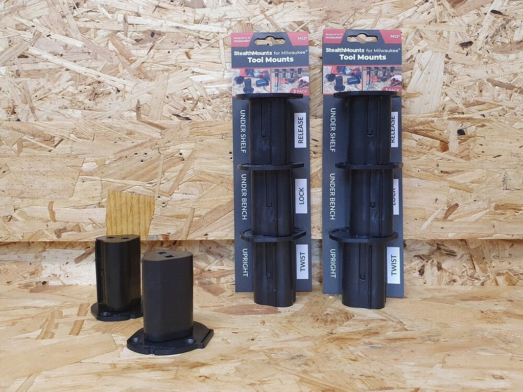 StealthMounts Tool Mounts for Milwaukee M12 Black, 3-Pack