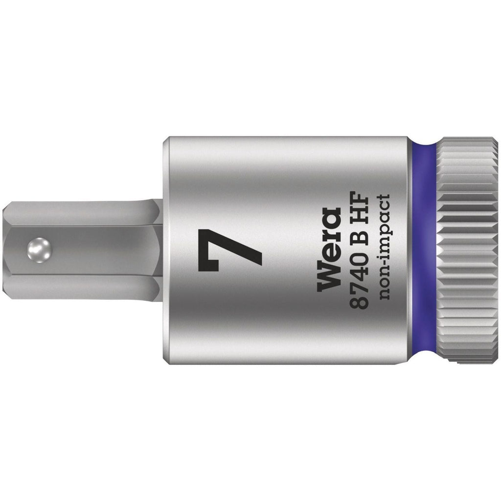 Wera 8740 B Hf Zyklop Bit Socket With Holding Function, 3/8-in. Drive, 7x38.5-mm.