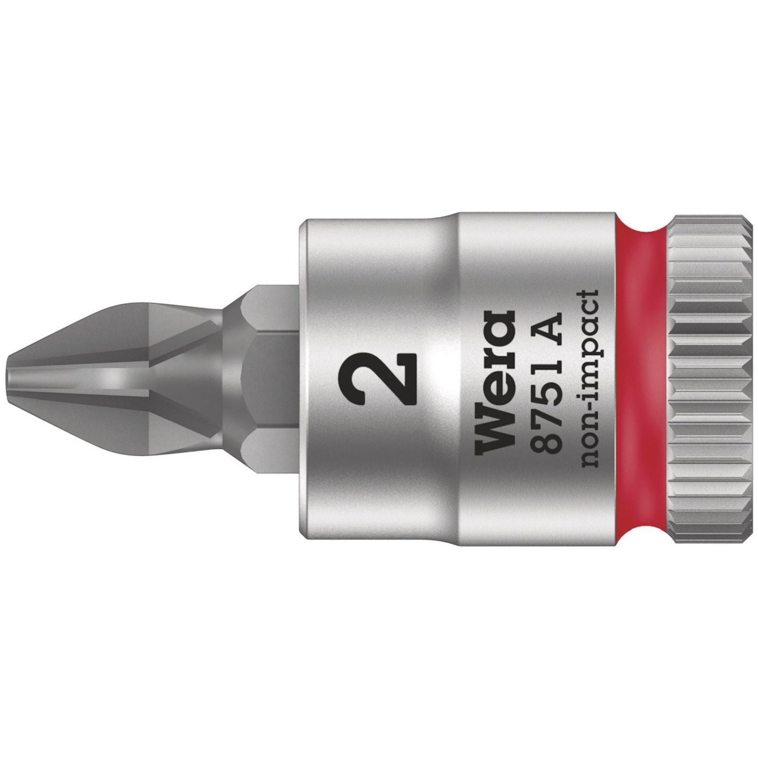 Wera 8751 A Phillips Zyklop Bit Socket, 1/4-in. Drive, Ph 1x28-mm.