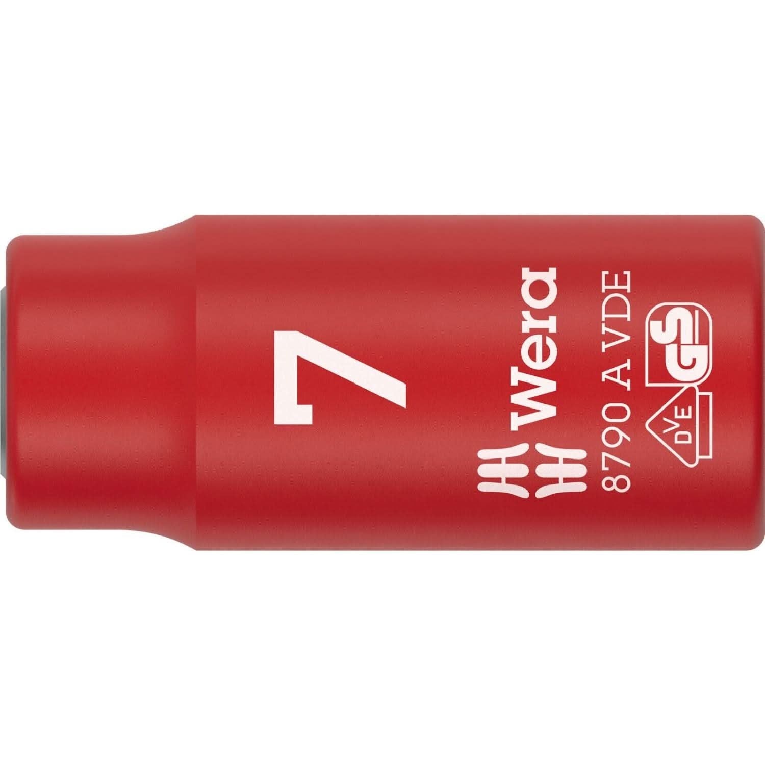 Wera 8790 A VDE Zyklop Socket, Insulated, With 1/4-in. Drive, 7x41-mm.